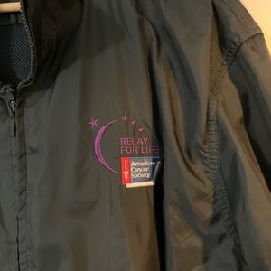 American Cancer Society Relay for Life windbreaker/rain jacket with hood Large